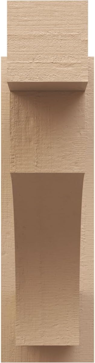 Ekena Millwork 8"W x 14"D x 26"H Westlake Block Rough Cedar Woodgrain TimberThane Outlooker, Primed Tan
