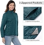 Outdoor Ventures Women's Packable Full-Zip Short Puffer Jacket Insulated Quilted Warm Lightweight Winter Coat