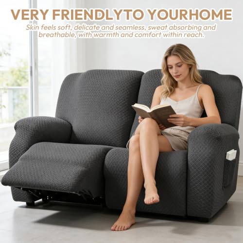 Funda de sofá para sillón relax de 2 plazas que soluciona manchas y roces 7