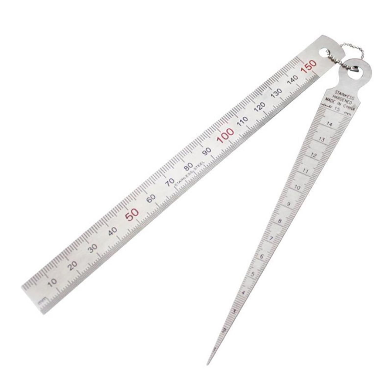 Cfwwsaq One Color Feeler Gauges, 1-15Mm Set Wedge Feeler Gauge Clearance Ruler Probe Taper Gauge Gap Measurement Tools Steel Ruler Wedge Valve Thickness Gauge