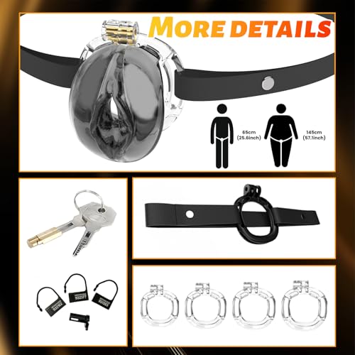 Image of Male Chastity Cage 3D Printed Sissy Cage Cock Cage with Soft TPE Bondage Gear & Accessories Adult Sex Toys Slave Tool Chastity Devices (Black)
