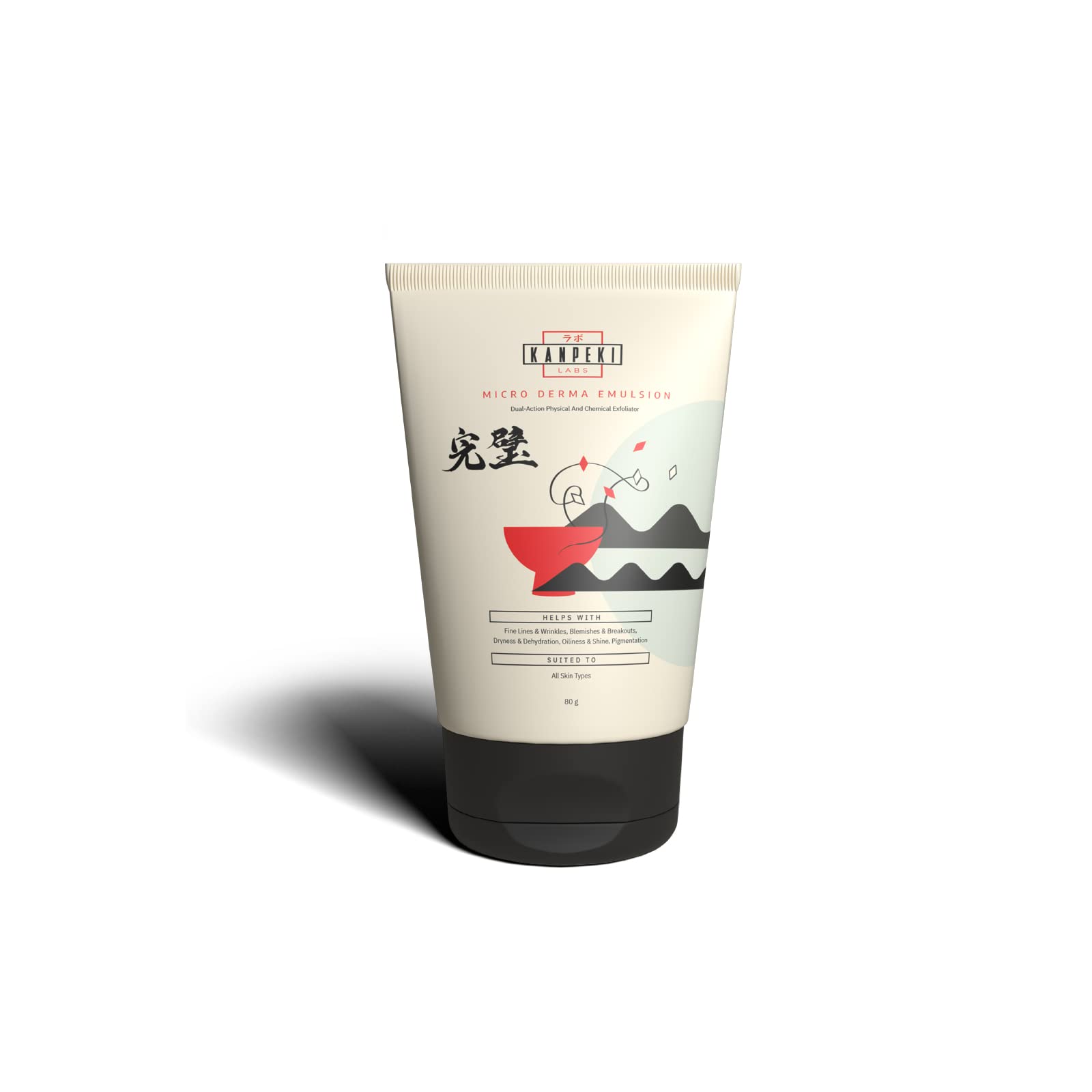 Kanpeki Labs - Micro Derma Emulsion | Dual-action Physical And Chemical Exfoliator | Facial Exfoliator | Suited To All skin types​ | 80g | Science Backed Japanese Skin Care Product
