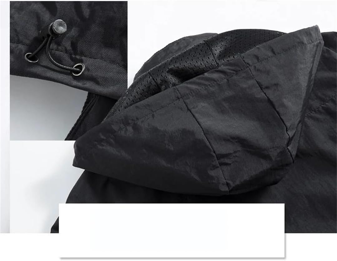 Men Outdoors Windproof Solid Hooded Breathable Motion Mountaineering Suit Jacket Coat