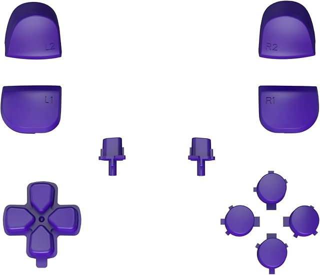 eXtremeRate Replacement D-pad R1 L1 R2 L2 Triggers Share Options Face Buttons for ps5 Controller BDM-010/020, Custom Full Set Buttons Repair Kits with Tools for ps5 Controller - Purple