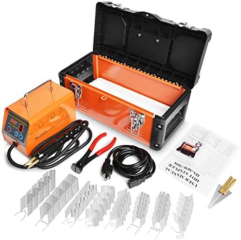 OIMERRY Plastic Welder Kit with 800pcs Hot Staples, 5-Level Adjustable Power, 110V Hot Stapler Bumper Plastic Repair Welding Kit