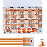 【Einfach und Wiederverwendbar】 Diese kabel verbindungsklemme ideal für lösbare Verbindungen, da kein Löten erforderlich ist. Öffnen Sie den Schraubenschlüssel des Steckers, führen Sie das Kabel ein und drücken Sie auf den Schraubenschlüssel. Wenn Sie ein anderes Kabel ersetzen müssen, ziehen Sie einfach den kleinen Hebel nach oben und ziehen Sie das zu ersetzende Kabel heraus, das ist einfach und bequem.