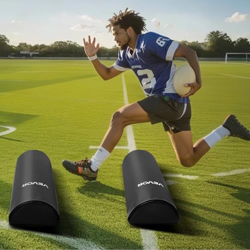 VEVOR Fußball Tackling Dummy PVC Step-Over-Dummy, hochdichtes Schwamm-Blocking-Pad (1080 x 310 x 155 mm), robuste Trainingsdummies mit Griffen, ideal für Beinarbeitsübungen, Sporttraining, 2 STK.