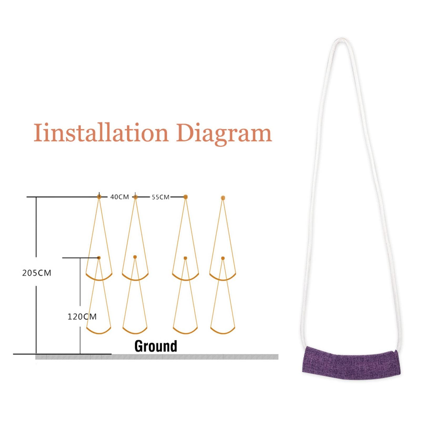 Set di Corde da Parete per Yoga, Strumento di Aiuto per L'allenamento Durevole da 13 Mm, per Flessibilità E Allenamento della Forza