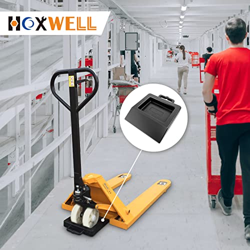 HOXWELL Pallet Jack Heavy Duty Wheels Chock for Truck, Durable Black Pallet Jack Stopper, 14.2\" Length x 11.8\" Width x 2\" Height, 1 Pack