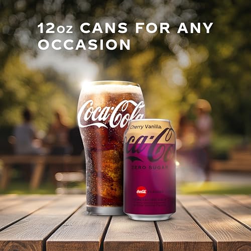 Image of Coca-Cola Zero Sugar Cherry Vanilla, 12 Fl Oz Cans, 12 Pack
