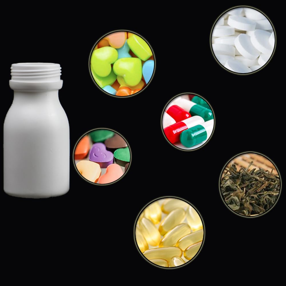 100 Stück 60-150ML Weiß Kunststoff Reagenz Medizin Kleine Plastikflaschen Pille Feste Pulver Fläschchen Leere Dichtung Container Flüssigkeits Behälter (100ML)
