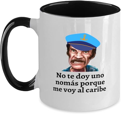 Regalo para ahijado sobrino hijo taza de cafe 2 colores negro y blanco no te doy una nomas