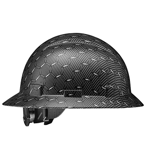 Full Brim OSHA Construction Hard Hat Work Approved Safety Helmet, Black Honeycomb, Carbon Fiber Custom Design Hard Hats, Cascos De Construccion Hardhat for Men, Hard Hat by ACERPAL