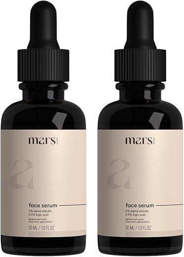 Mars by GHC 2% Alpha Arbutin &amp; 0.3% Kojic Acid Serum | Dark Spot Remover with Hyaluronic Acid - Targets Blemishes, Acne Ma...