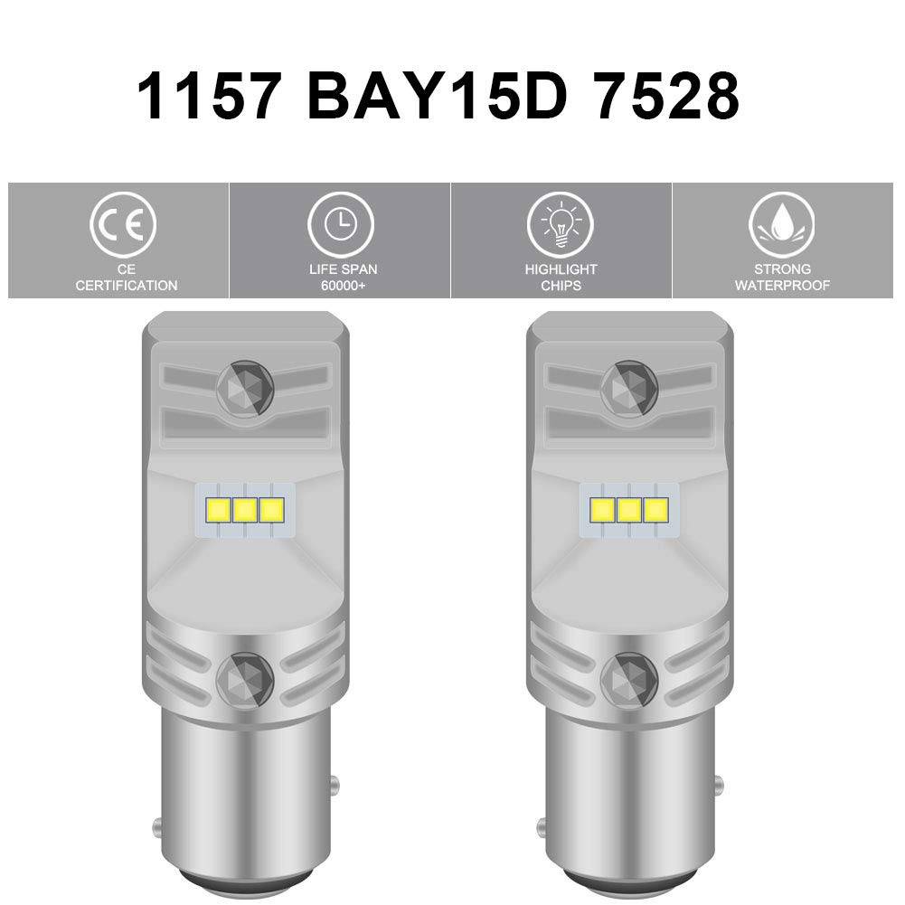 Lampadine LED 1157 BAY15D - 1800LM, Bianco Xenon, Per Fari E Luci Di Stop, 2 Pezzi - Foto 6