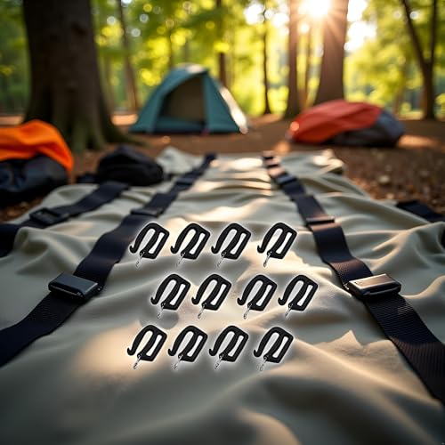 12Pcs Black G Hook Webbing Connecting Buckles Adjustable Plastic Tri-Glide Slides Backpack Strap Clips Replacement for Luggage Outdoor Camping Sports Buckles Fasteners Sewing Notions 25mm/1inch