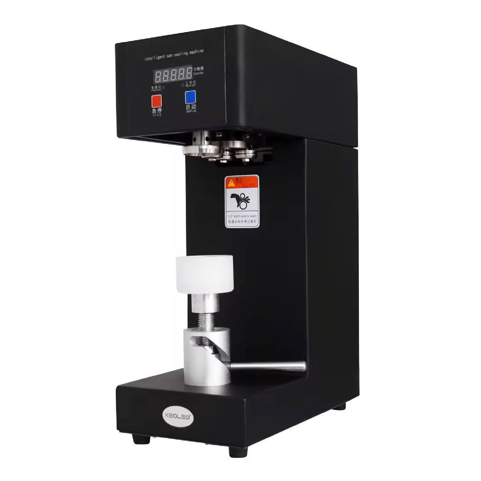 IUokLU 180W Can Seamer Aluminum Can Sealer, Commercial Electric Plastic Aluminum Cup Sealer Machine, 5Pcs/Min Can Sealer-White-220 (Black 220)