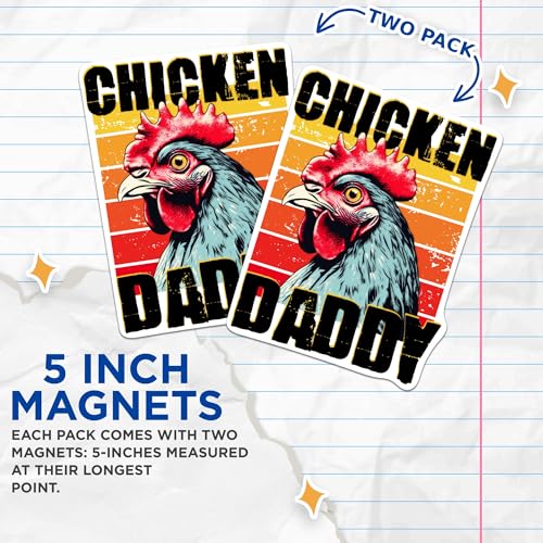 Pack de 2 imanes decorativos Chicken Daddy de 5 pulgadas miniatura 3