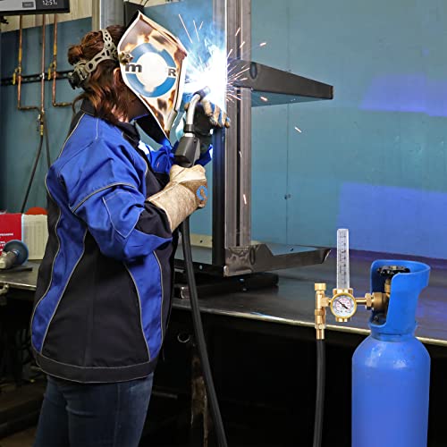 Image of BETOOLL Argon Regulator - Welding Regulator - Argon /CO2 Mig Tig Flow Meter Gas Regulator Gauge With 6.6Ft Gas Hose
