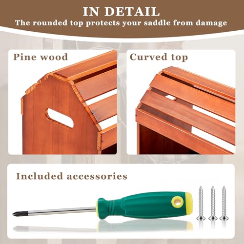 Support de selle en bois Eccliy triangle avec étagère basse de rangement - 4