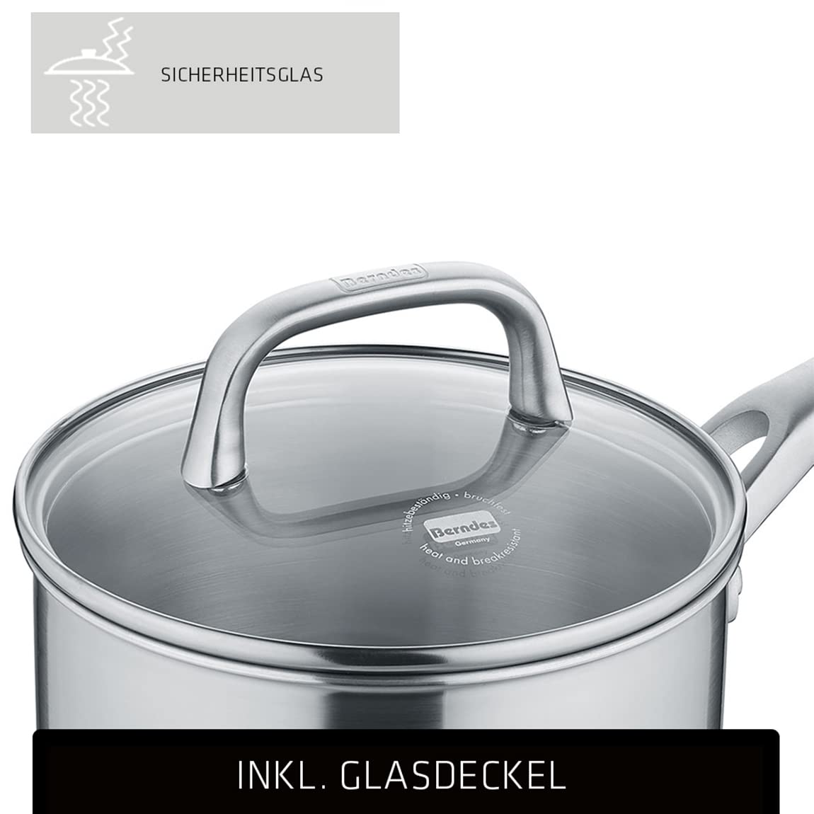 Berndes Pentola Tricion Resist 16 cm, con coperchio da 1,8 l, per tutti i piani cottura, incl. induzione, rivestimento antiaderente