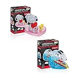 3D Crystal Puzzle Bundle, Peanuts Snoopy Surf & Snoopy Loves Woodstock Heart. Perfect Decorative Gift for Fans of The Classic Comic Strip