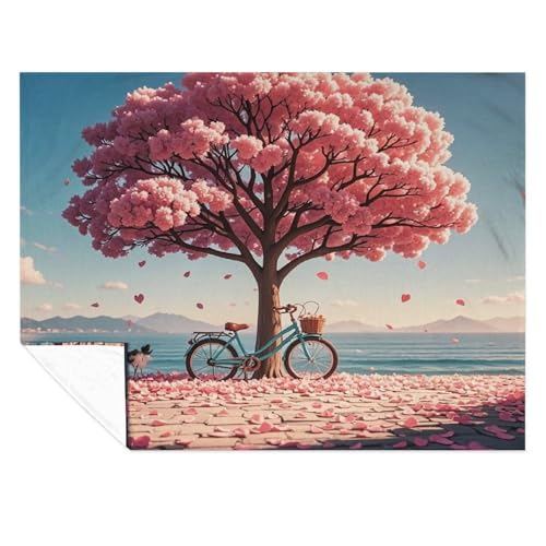 Couverture arbre romantique avec cœur en fleurs cadeau idéal