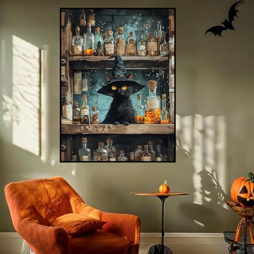 ijbnhd Black Cat Diamond Art Kits for Adults 12x16in - image 3