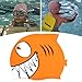 Aymzbd Protection Bathing Cap Swimming Hat Cute Non-Slip Easy to Put on & Off Elastic Bathing Cap Swim Gear for Children Boys Girls, Orange
