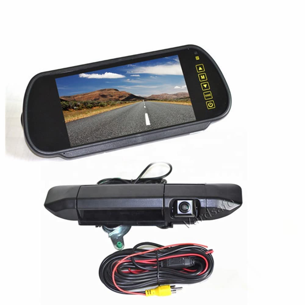 VS457K Monitor de espejo retrovisor con clip de 7 pulgadas y kit de cámara inversa Bckup para Tacoma (2005-2014)