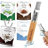 Airtaste® Rauchentwöhnung Atemkette mit verstellbarem Widerstand durch Airflow Control & drehbarem Antistress Ring zur Entspannung – 9 Filter mit 1 Monat Vorrat (Atemstick Silber)