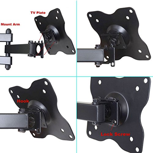Videosecu Ml12B Tv Lcd Monitor Wall Mount Full Motion 15 Inch Extension Arm Articulating Tilt Swivel For Most 19"-31" Led Tv Flat Panel Screen With Vesa 100X100, 75X75 1Kx #TOP4