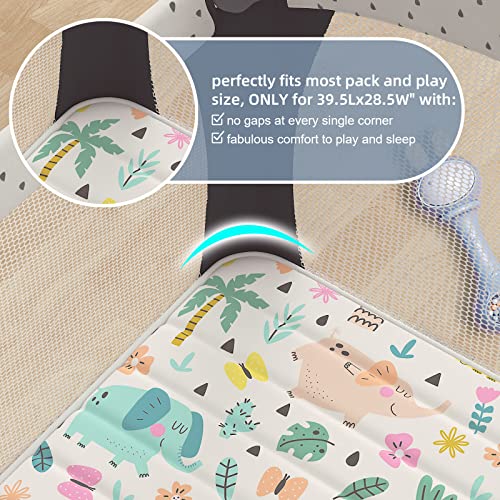 Image of 3 Inch Mini Toddler Mattress, 38 inch Lx26 inch W Portabel Mattress, Elephant