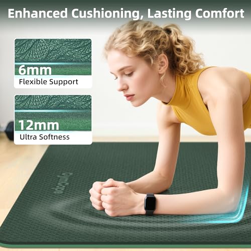GymCope Extra Large Yoga Mat, 72x48 TPE Non-Slip, Dual-Sided for Couples by GymCope - Used condition - Image 2
