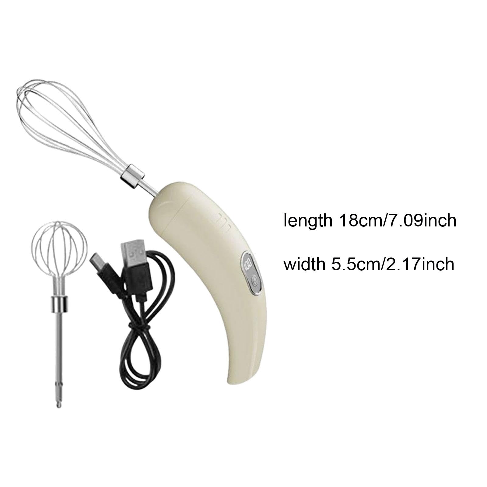 Generic Batteur à Main Sans Fil, Mousseur à Lait électrique, Batteur électrique Polyvalent, Mousseur à Lait pour Café, Idéal pour Les Boulangeries et Les, Beige
