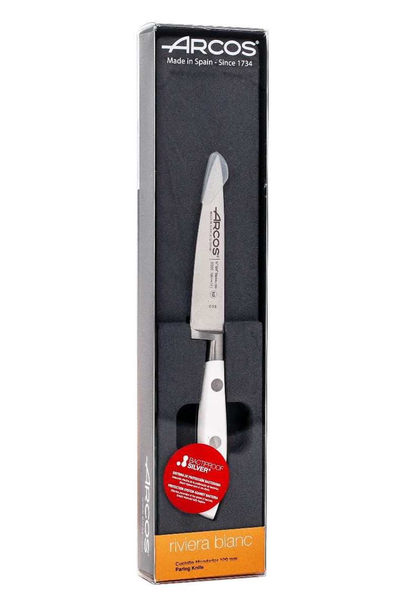 ARCOS Noże kuchenne Forged Paring 100 mm stal nierdzewna Riviera Blanc biały