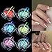 Shogpon Unghie Scintillio Arte Glitter Brillante Magico Specchio Cromo Polvere di Chiodo Manicure Pigmento - Polvere Magica Aurora Sirena(6 Colori)