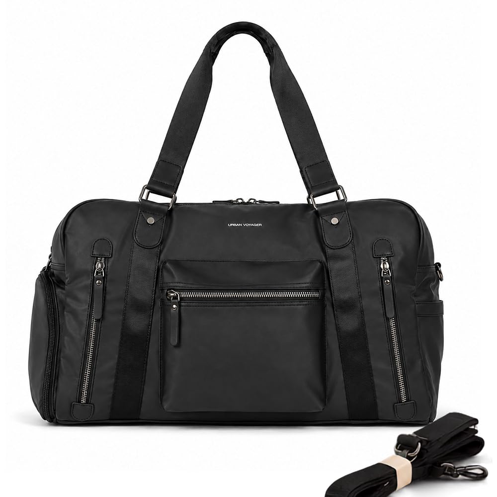Urban Voyager Travel Duffel Bag, Black, 50 x 30 x 20 cm, Zip Pockets