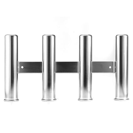 GlobalNiche 316 Stainless Steel Fishing Rod Rack Holder 4 Tube Rack for Marine Yacht Rod Pod