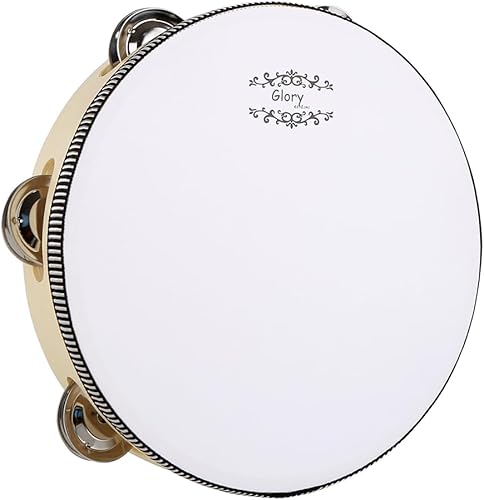 Miniatura 2 de Glory - Tambor de mano de 8 pulgadas, timbre de metal de abedul de percusión, instrumento educativo musical para juegos de fiesta de KTV (8 pulgadas)