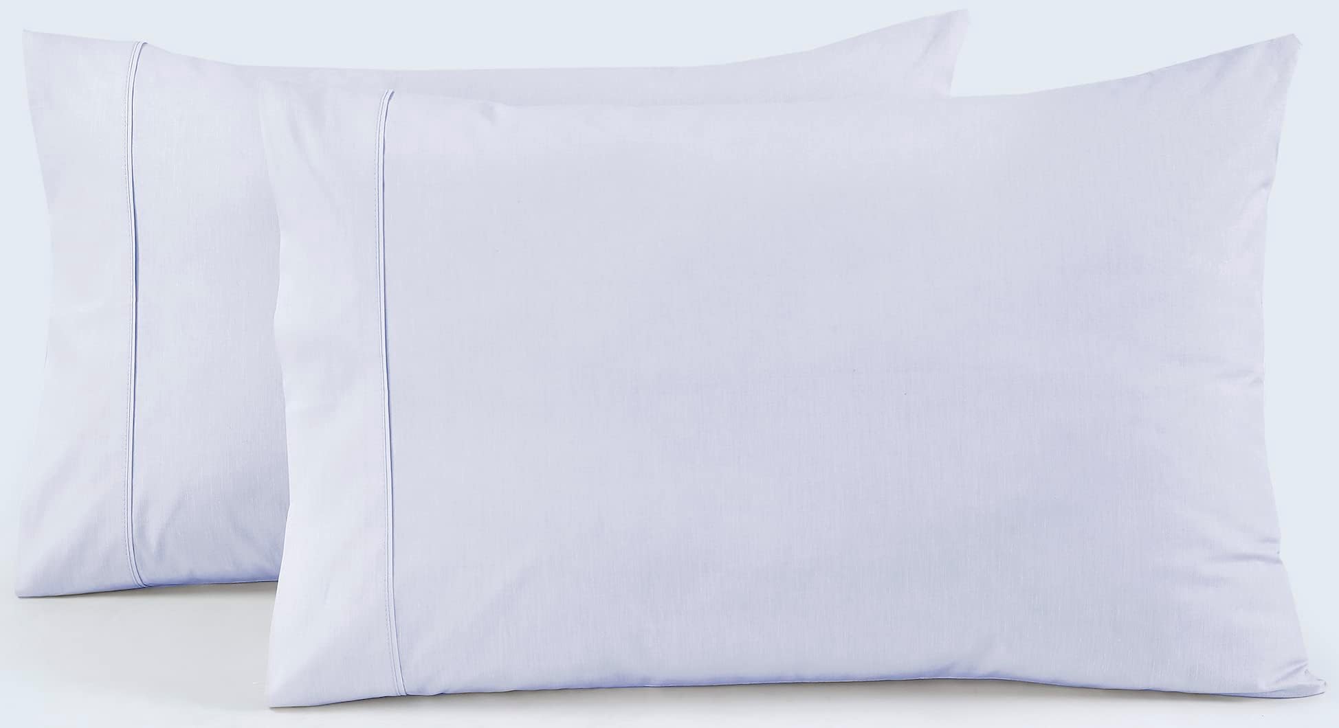 100% Cotton Percale Pillowcases, 2 Pack Pillow Cases, Soft & Breathable Pillow Covers, Light Weight Fabric, Smooth Airy Weave, for Her or Him (White Queen/Standard 20"x30", 2)