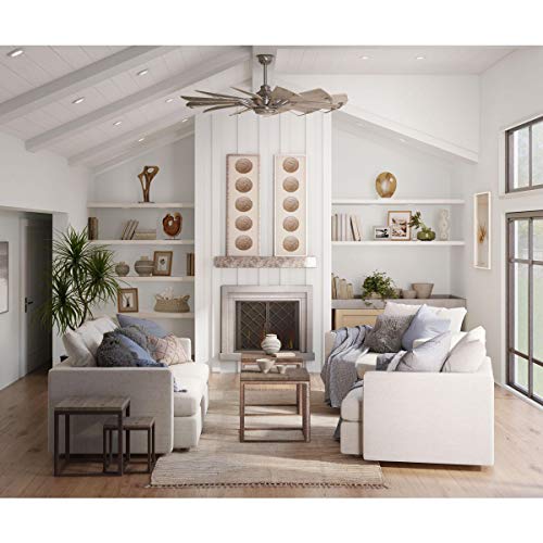 Image of Progress Lighting Springer Collection DC Motor Farmhouse Windmill Ceiling Fan, Antique Nickel, 12-Blade (60 inch W x 17-3 /8 inch H) P250000-081