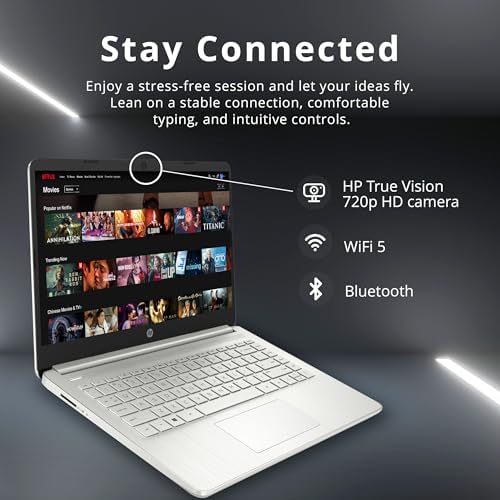 HP Stream 14" HD BrightView Laptop, Intel Celeron N4120, 16GB RAM, 416GB Storage (128GB eMMC + 288GB Docking Station Set), Intel UHD Graphics, 720p Camera, Wi-Fi, 1 Year Office 365, Win 11 S, Silver - 4
