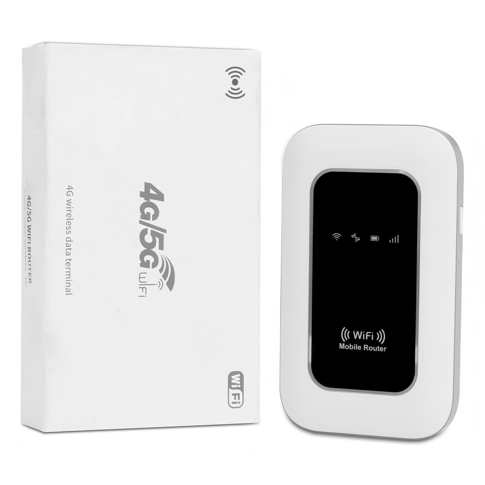 Routeur 5G Portable,WiFi 6 avec Slot SIM Déverrouillé – Modem 5G Carte SIM, Internet Mobile Haut Débit 5G/4G+, Jusqu’à 24 Appareils, Idéal Voyage & Télétravail