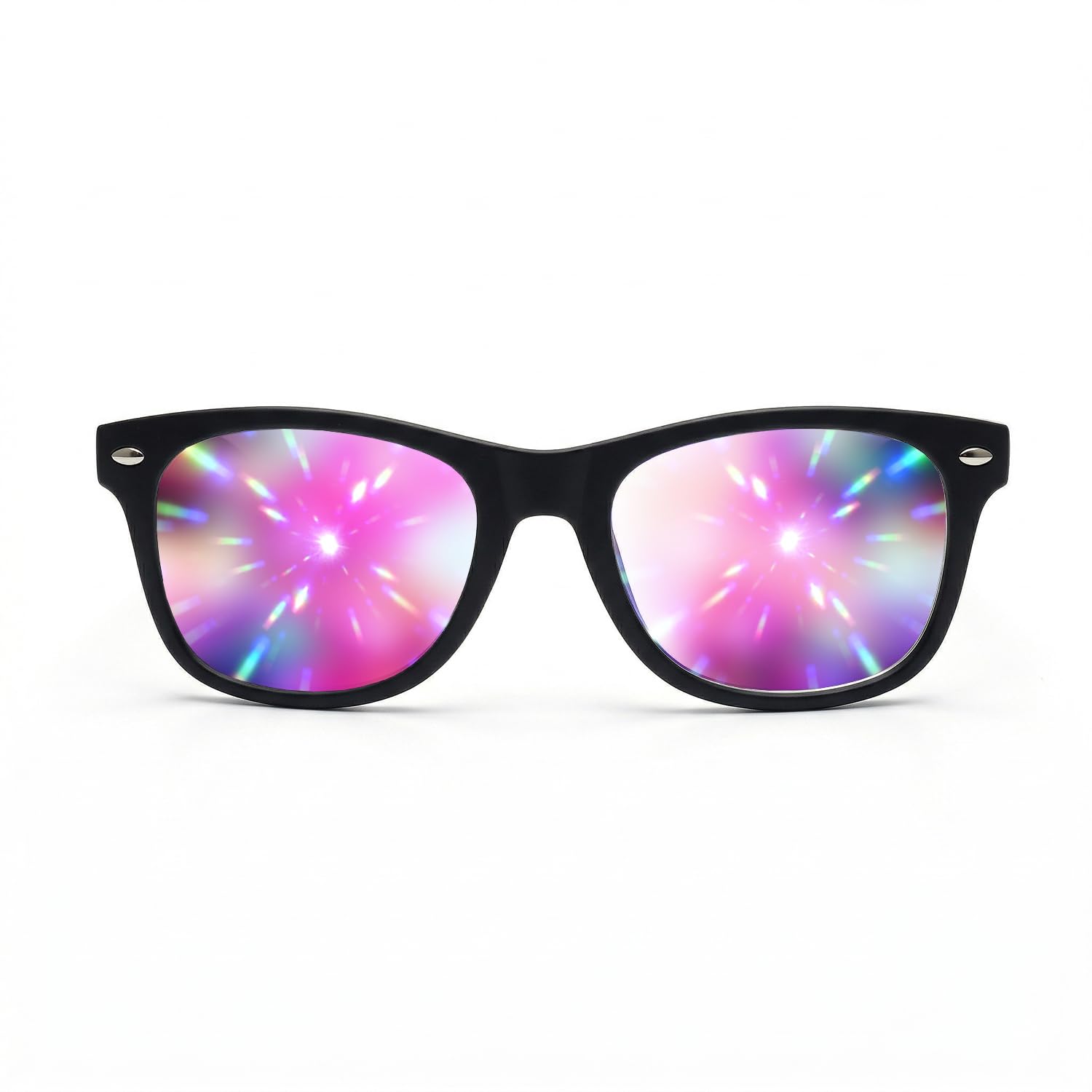 GloFX Ultimate Diffraction Glasses - Matte Black - 3D Prism Rainbow Effect - Great Edm, Festival, Concert, Fireworks, Christmas Lights, and Rave Accessory - Matte Black Frames