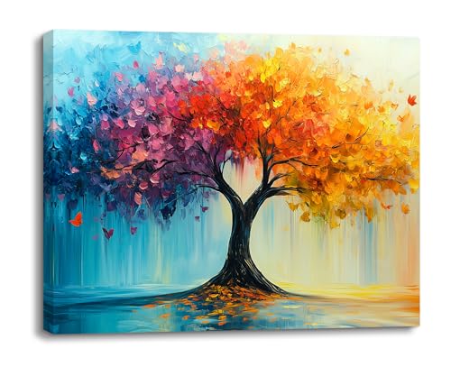 Tableau arbre coloré Piy Painting toile 30x40 cm