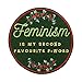 Parche termoadhesivo con texto "Feminism is my Second Favourite F-Word" para planchar o coser con la plancha