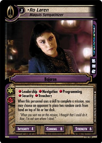 STAR TREK CCG 2E ENERGIZE RO LAREN MAQUIS SYMPATHIZER 2C109