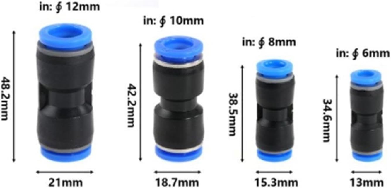 40PCS/Pack 6/8/10/12MM Pneumatic Fittings Straight Type Plastic Connector For Connect Air Hose PU Pipe And Water Hose Gas