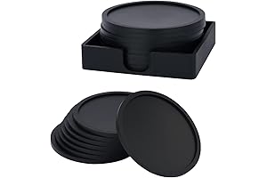 Coasters for Drinks Set of 8, Jolumros Silicone Coasters Set with Holder